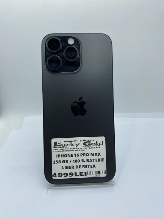 Iphone 16 pro max 256gb 100%baterie #46330