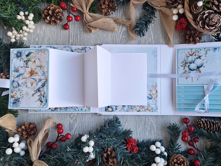 Коледен албум "Зимна приказка" в бяло, ръчна изработка /53.48