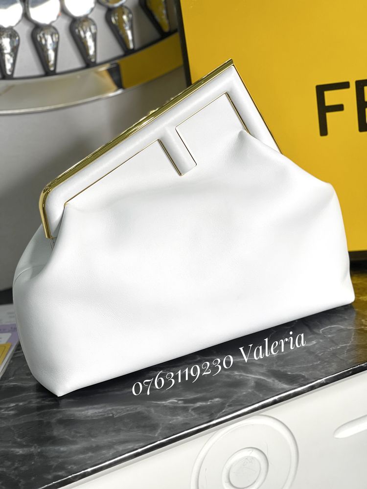 Geanta Clutch Fendi First - Alb