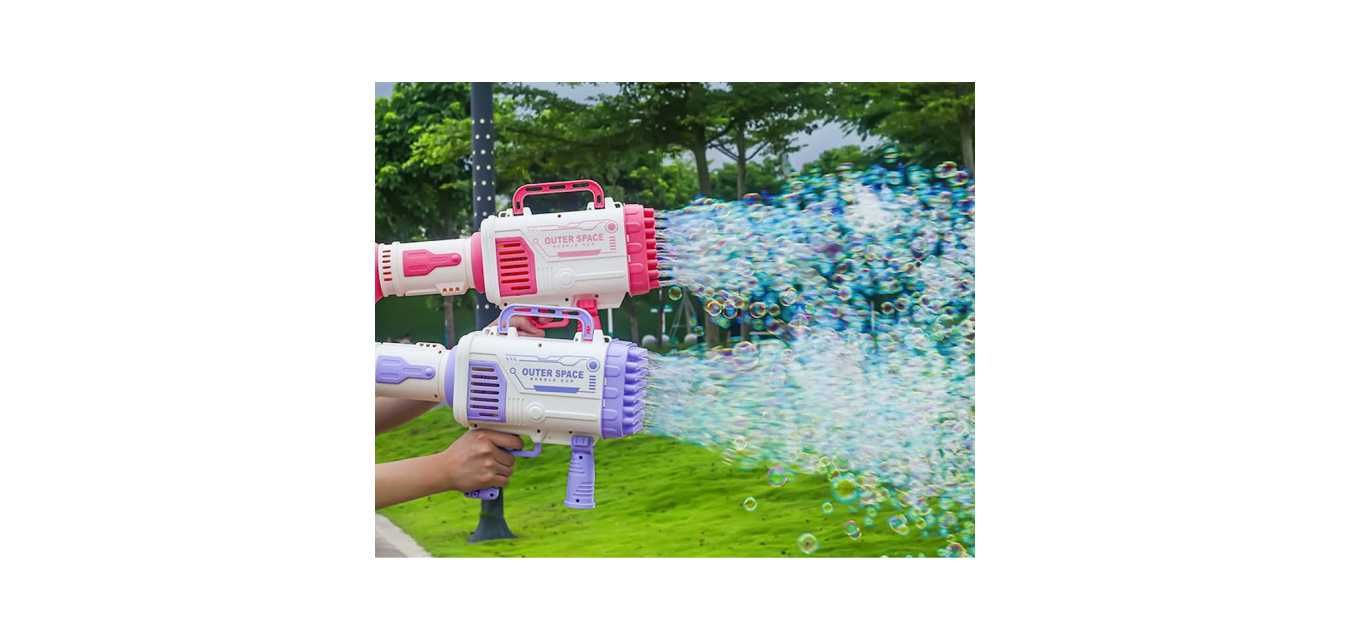 Пистолет за сапунени балончета, 64 дупки, Базука, Различни цветове