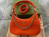 GUCCI Дамска Кожена Чанта Гучи Aphrodite Златно GG Gold Автентична