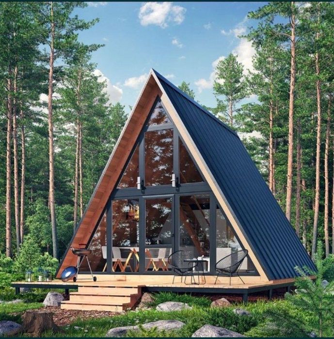 Cabane A-frem din lemn