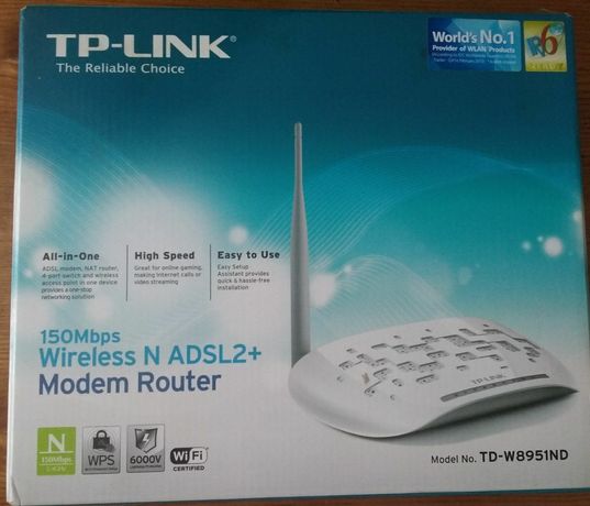 СРОЧНО ПРОДАМ Modem Router Wireless N ADSL2+ (Model No. TD-W8951ND)