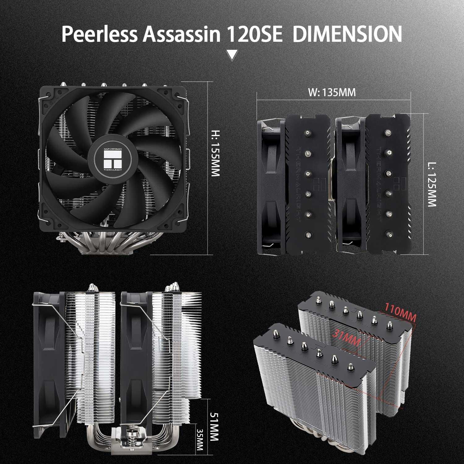 Cooler Procesor CPU Aer Thermalright Peerless Assassin 120SE,AMD Intel