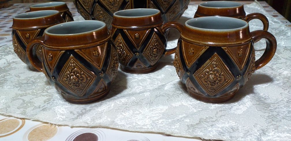 De vânzare bol ceramica cu 6 cești