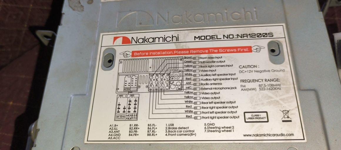 Машиная магнитола Nakamichi model no:na1200s