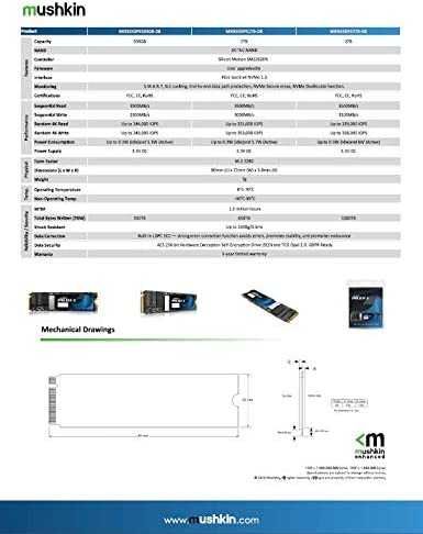 Mushkin – 2TB PCIe NVMe M.2  (SSD)  (2 ТБ HDD, хард, винчестер) НОВЫЙ