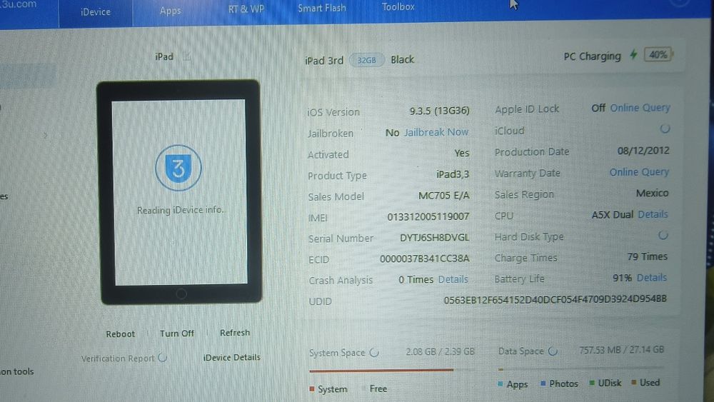 iPad 3 Generation 32 GB Alb