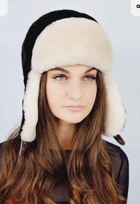 Шапка ушанка женская мутон