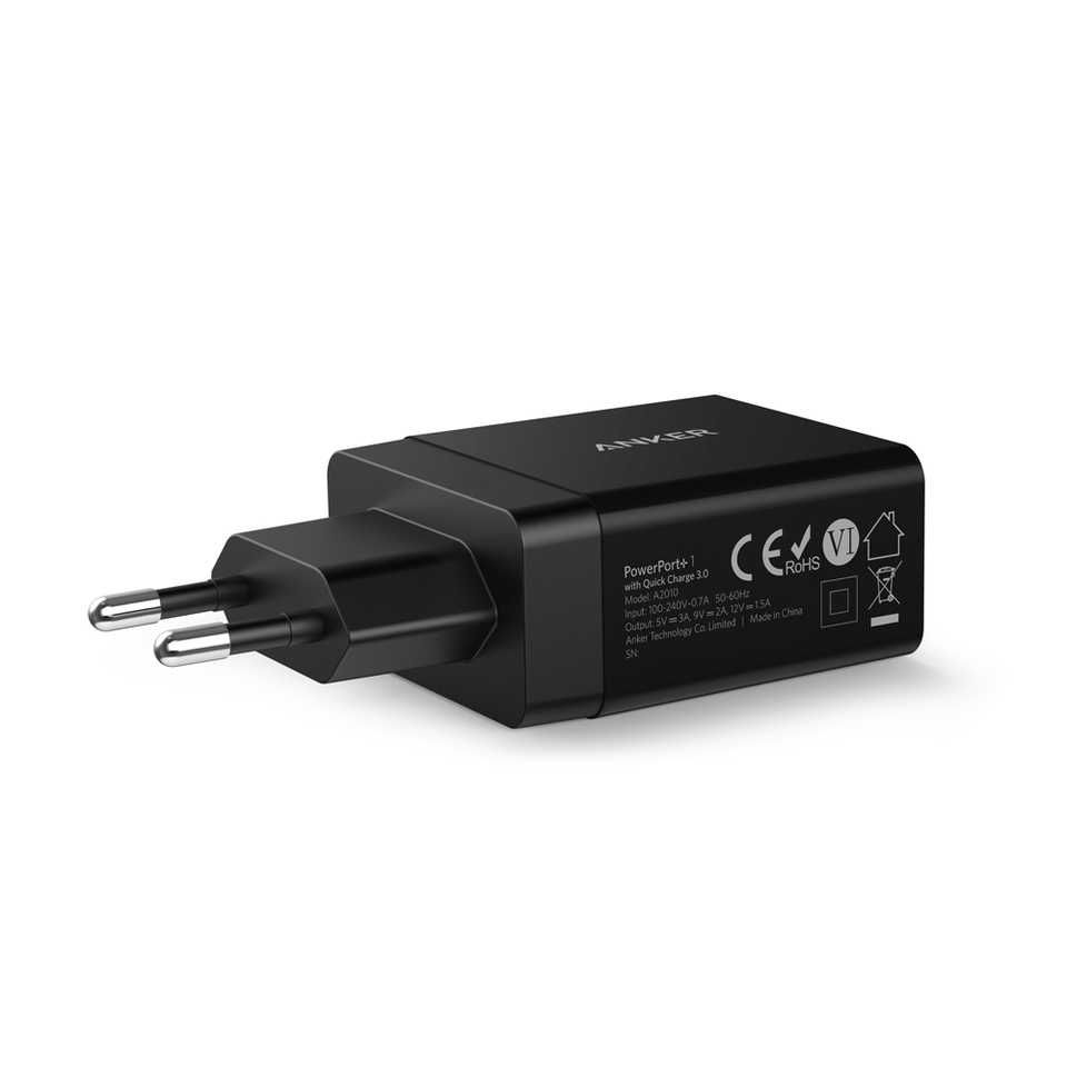 Anker PowerPort + 1, 18 W USB зарядно за стена, с Quick Charge 3.0