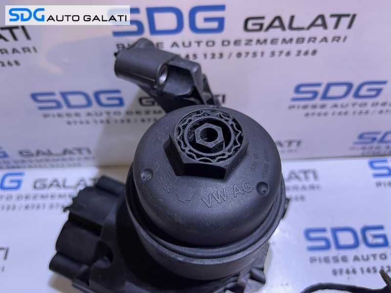 Corp Carcasa Filtru Ulei Senzori si Radiator Ulei Termoflot Audi A3 8V 2.0 TDI CRBC CRFA CRFC CRLB CUNA CRBD CRLC CRUA DEJA DEJB DBGA DCYA DGCA 2013 - 2017 Cod 03N115389 03N117021