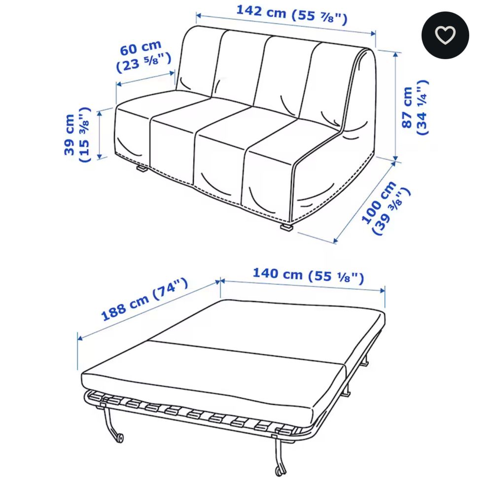 Canapea extensibila Ikea Lycksele Lovas