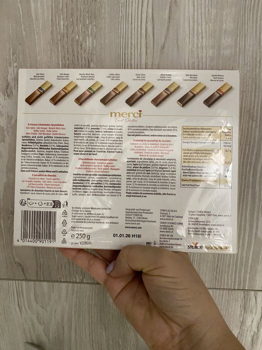 4 x cutie ciocolata Merci 250 g