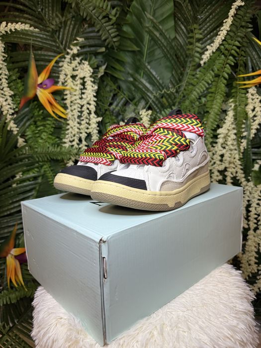 Lanvin Curb Suede White Grey