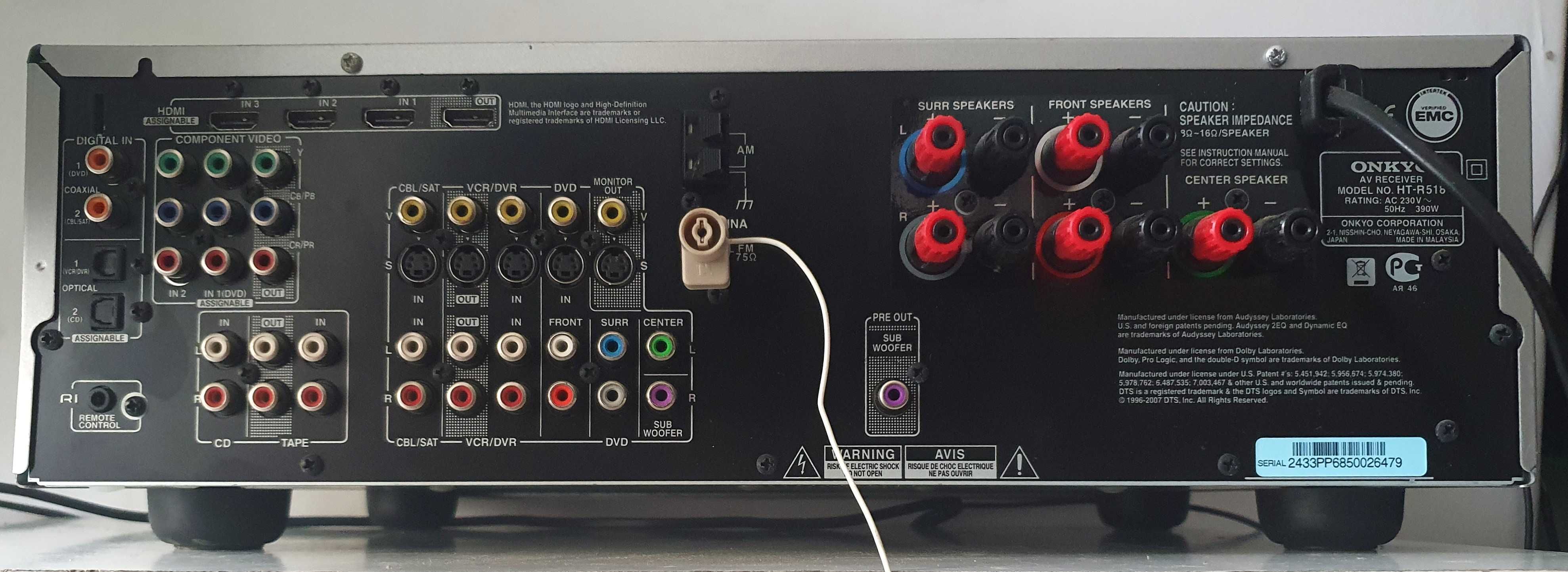 Onkyo HT R 518 muzica stereo si 5.1 filme muzica