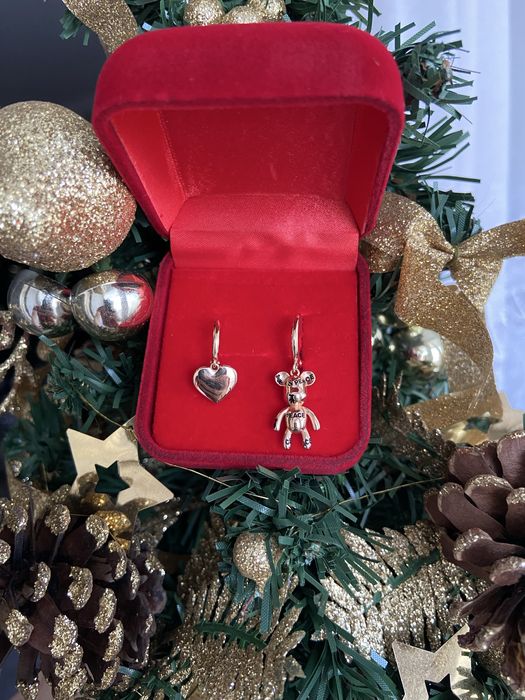 Золотые серёжки мишки