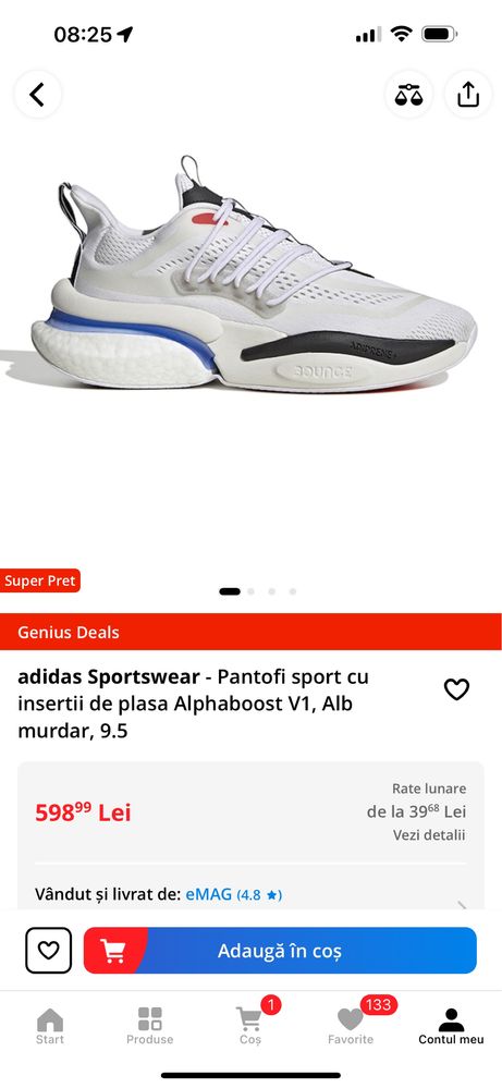 Vand  adidasi Adidas  AlphaBoost V1 noi nepurtati nr 44