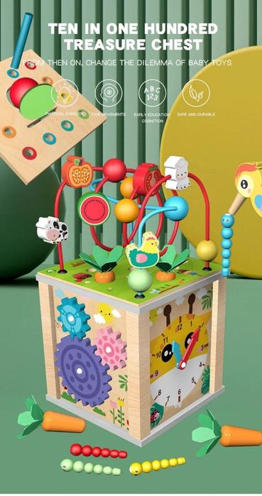 Деревянная развивающая игрушка "Морковка" - музыкальный инструмент и с