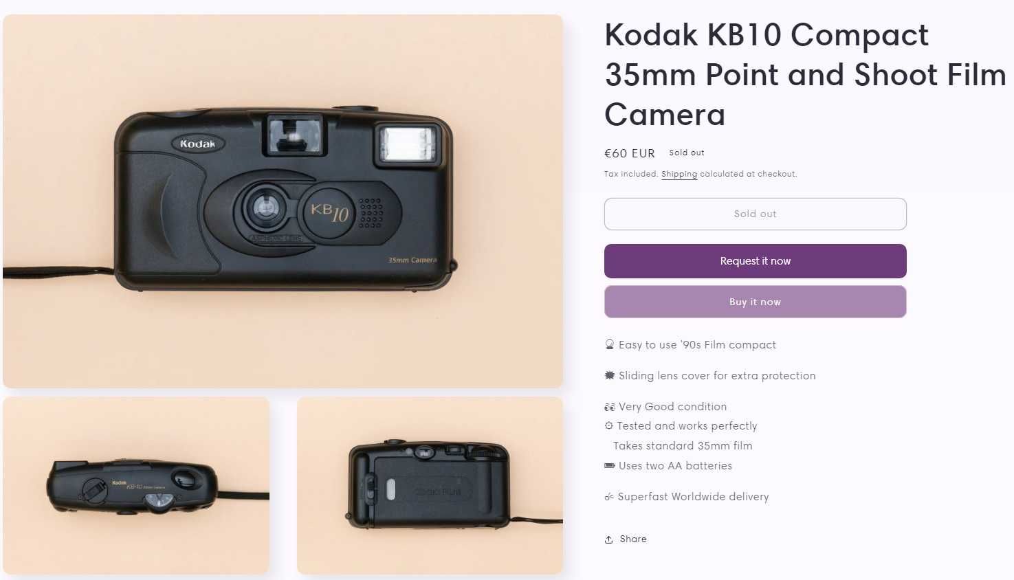 Kodak Film Vintage Camera / Canon Snappy LXII/Prima BF-8