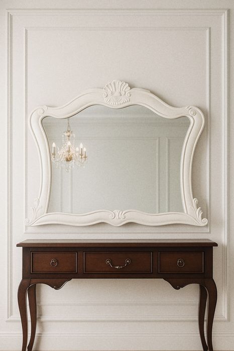 Красивое белое зеркало