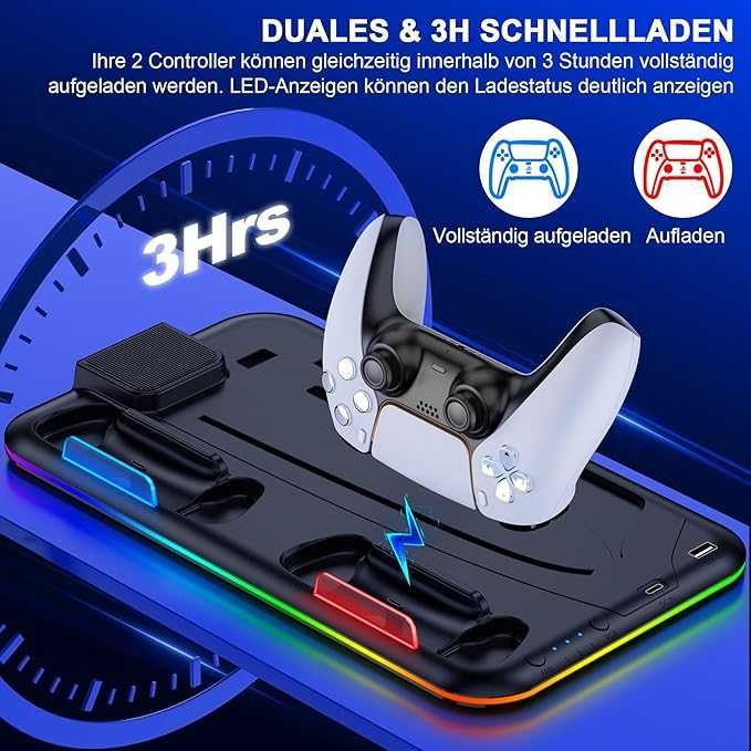Stand PS5 racire cu RGB + incarcare 2x controller, REDUS de la 250RON