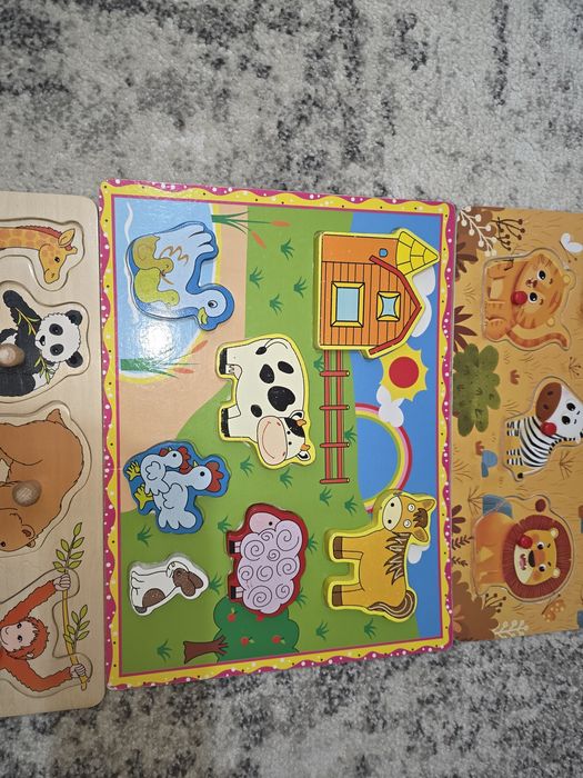 Дървен пъзел с животни