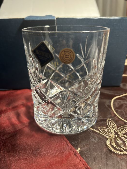 Set pahare cristal  Bohemia 24% Pb, noi, in cutia originala