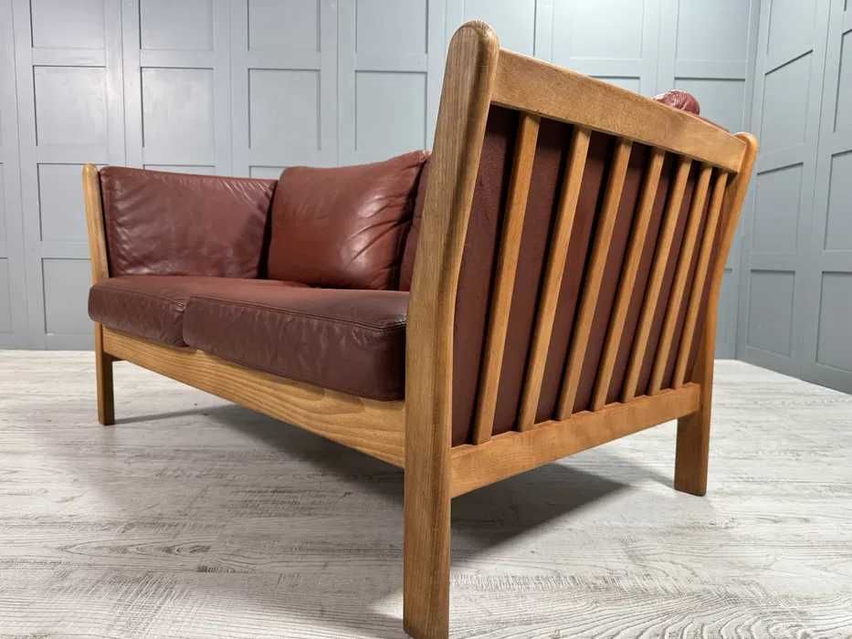 Датски диван 2-ка естествена кожа Д1088-Д