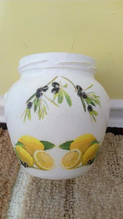 Буркани декорирани с техника декупаж