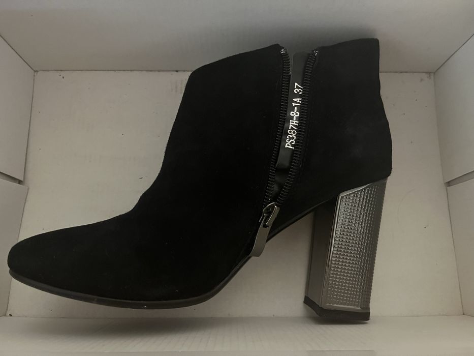 IL PASSO botine elegante piele intoarsa, toc bloc