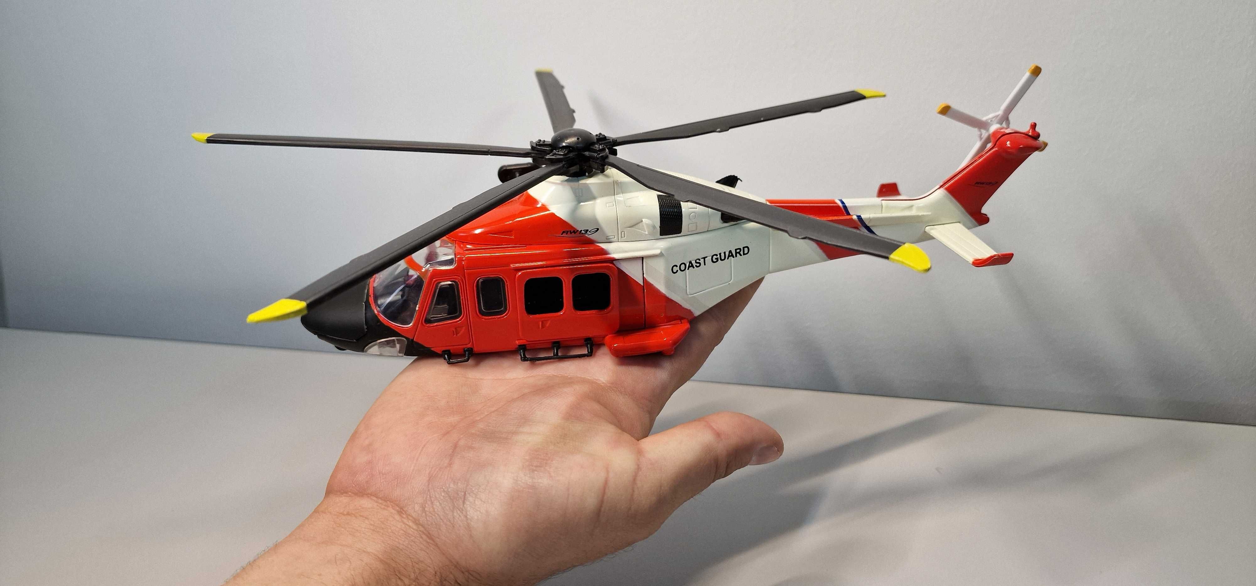 Jucarie metalica elicopter Agusta Westland AW 139 Coast Guard 27.5 cm