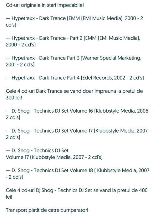 Cd-uri trance Hypertraxx - Dark Trance / Dj Shog - Technics DJ Set