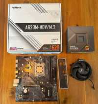 Комбо A620M-HDV/M.2 + Ryzen 5 7600 BOX + Crucial 16GB DDR5-4800