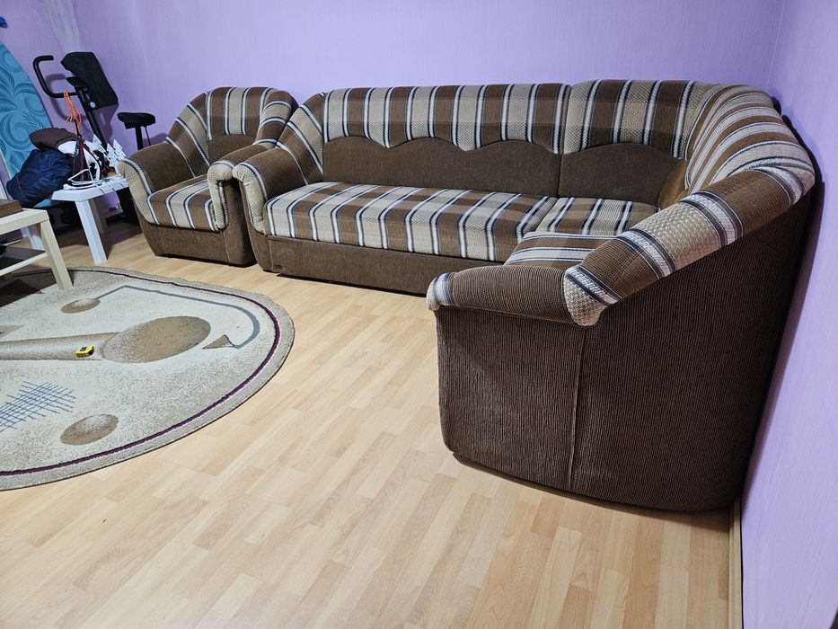 NOU Set canapea coltar NOU extensibila + fotoliu