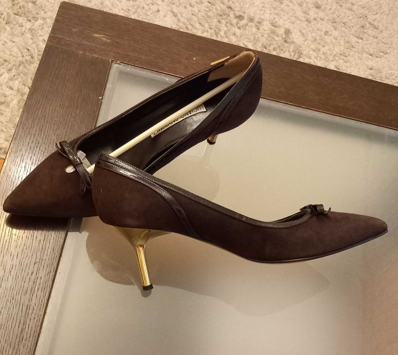 Pantofi eleganti, de ocazie, piele intoarsa naturala, Luciano Padovani