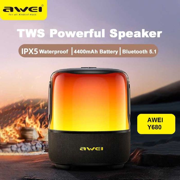 Awei Y680 40w — портативная колонка с подсветкой. Есть доставка