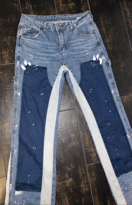 Jeans Blugi Unici Evazați/Drepti cu Buzunare Laterale