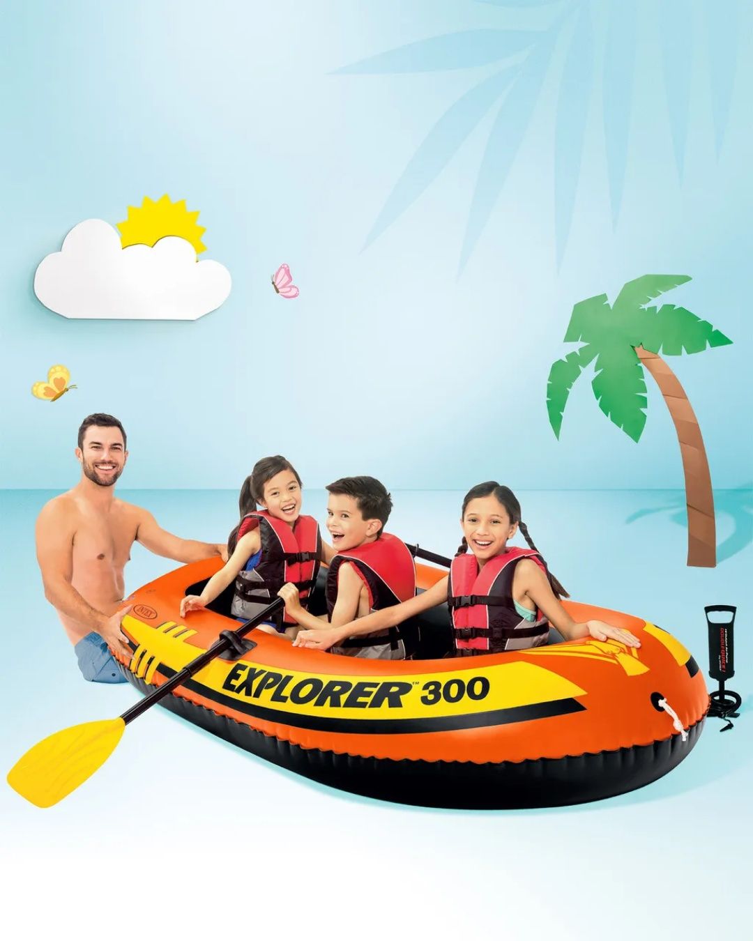 Надувная лодка Intex Explorer 300 (с вёслами и насосом)
Идеальный выбо