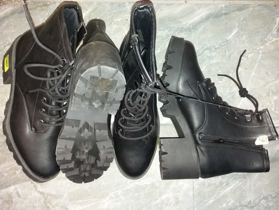 Bocanci ghete cizme piele negre maro nr 36 37 38 41 42 Pret 40 lei.