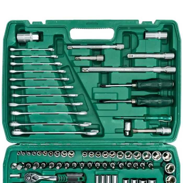 Trusa scule 121 Piese Chrome Vanadium Chei fixe/combinate NOU