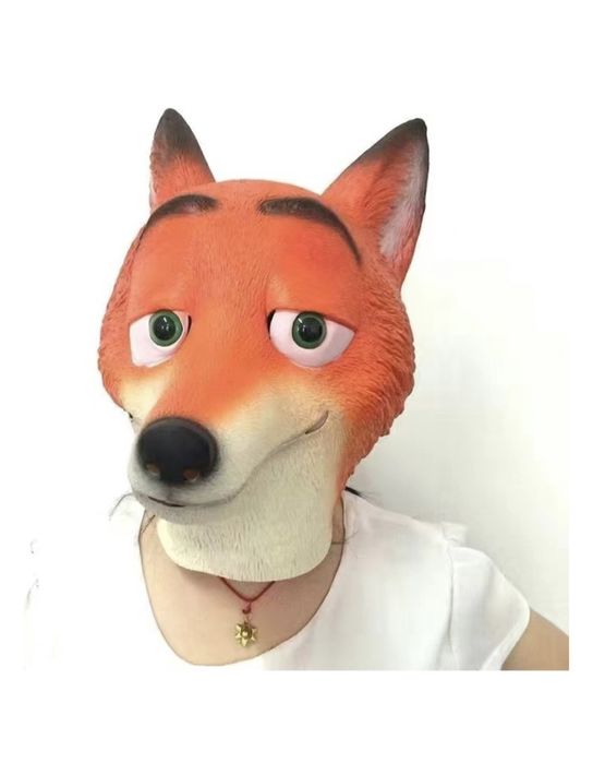 Латексная маска Лис с хвостом