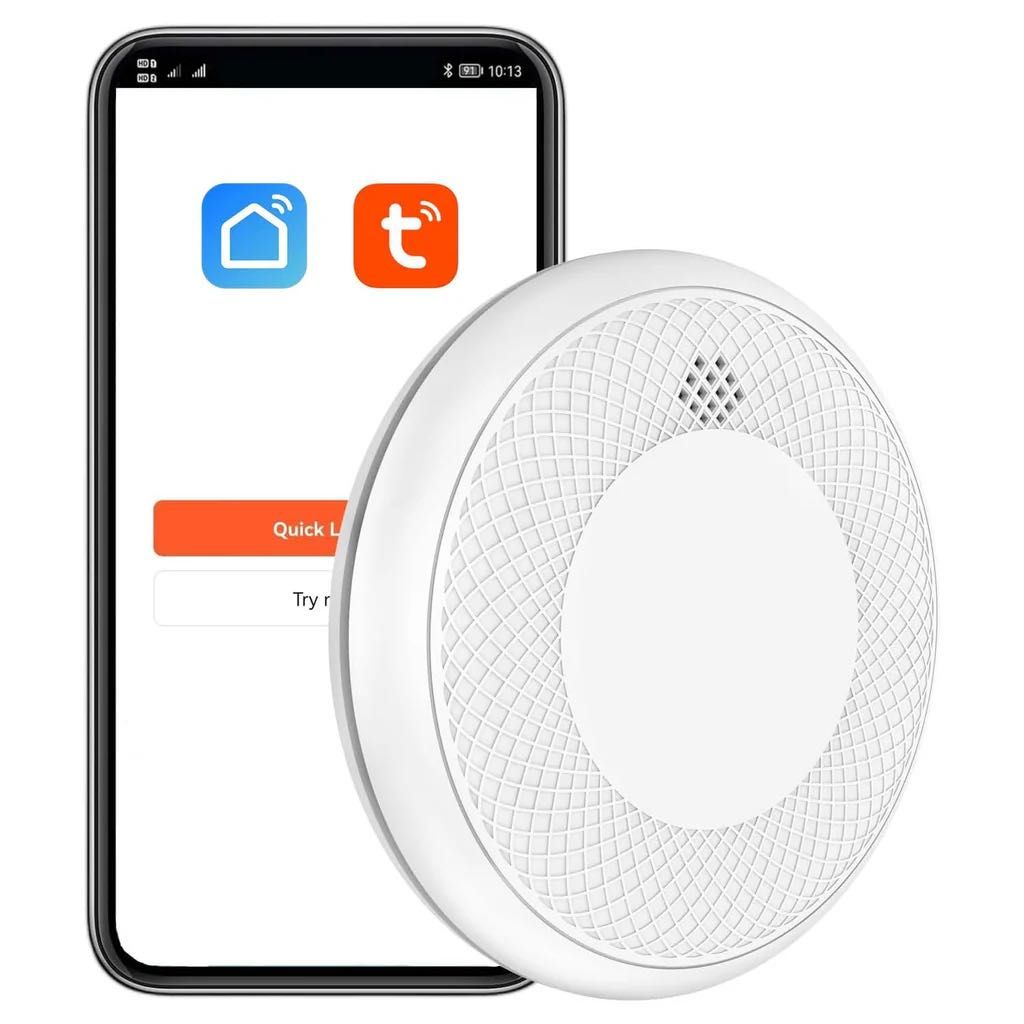 Smart home, Ултратънък детектор за дим, WLAN, Tuya