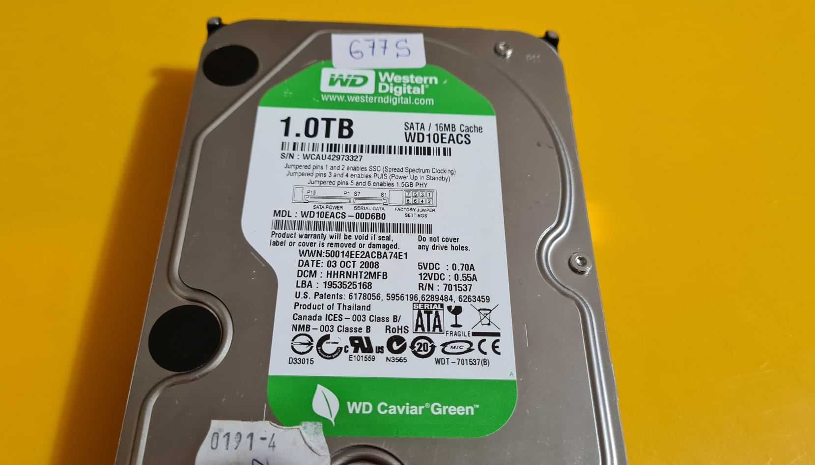 677S.HDD Hard Disk Desktop Western Digital,1TB 16MB,SATA II