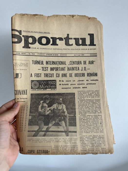 Ziar Sportul 4 mai 1972 – pregătiri Jocurile Olimpice München