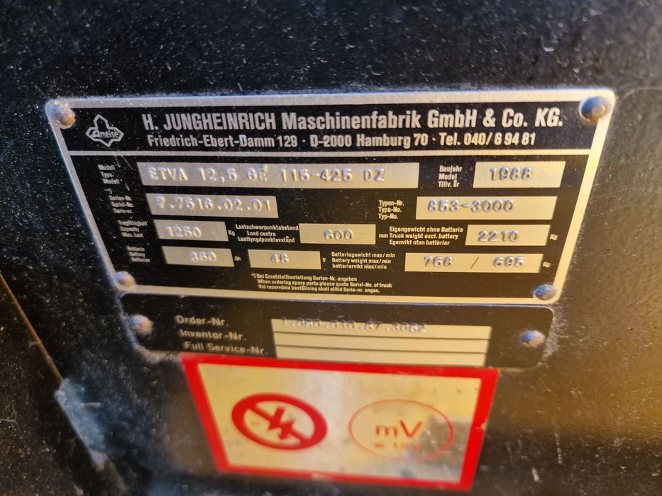 Stivuitor electric Jungheinrich ETVA 12.5 GE 115-525 Dz