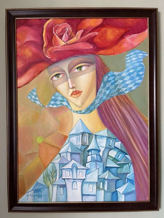 Маслена картина платно, стара графика и акварел на утвърден автор