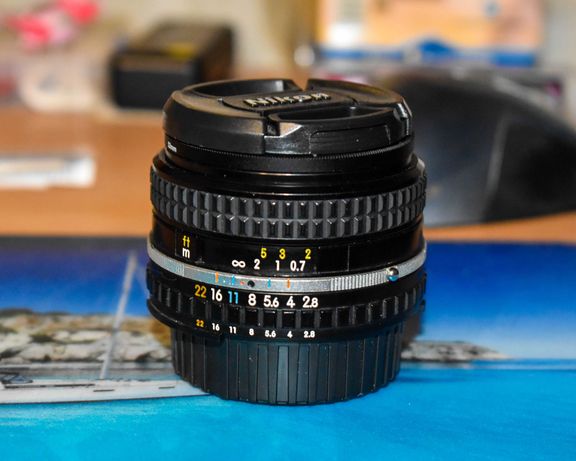 Широкоъгълен обектив Nikon F-2.8, 28мм - ръчен фокус + uv филтър