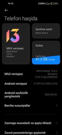 Redmi note 9 6.128