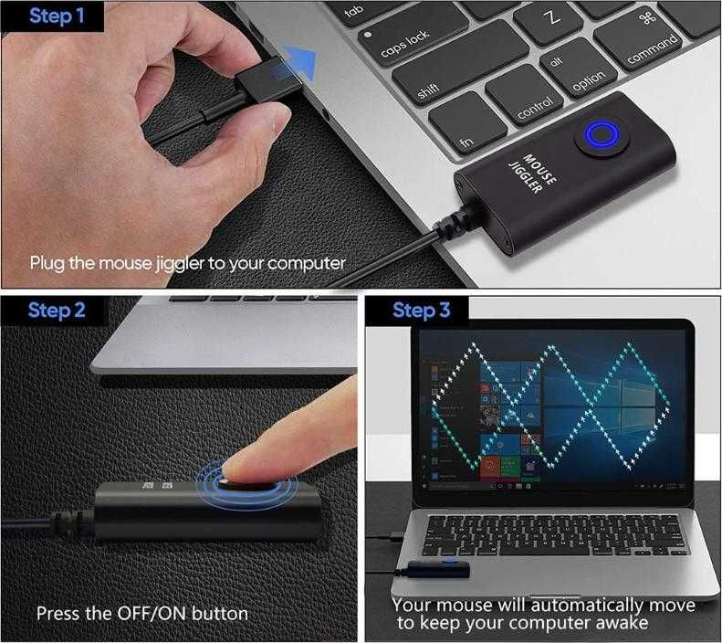 Гейминг Air Drive Mouse Jiggler Moji Фалшива Мишка Симулатор Движения