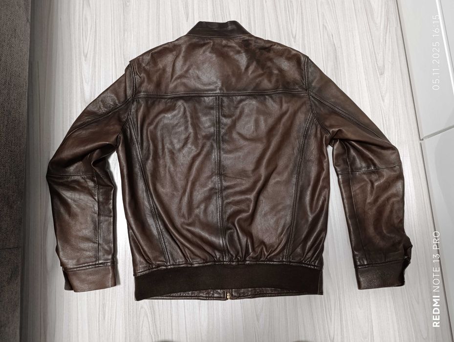 ''Massimo Dutti''оригинално мъжко кожено яке Л размер